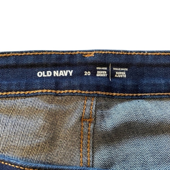 Old Navy Women's Indigo Blue Jeans-High Waist-Skinny-Size 20 - Picture 4 of 9